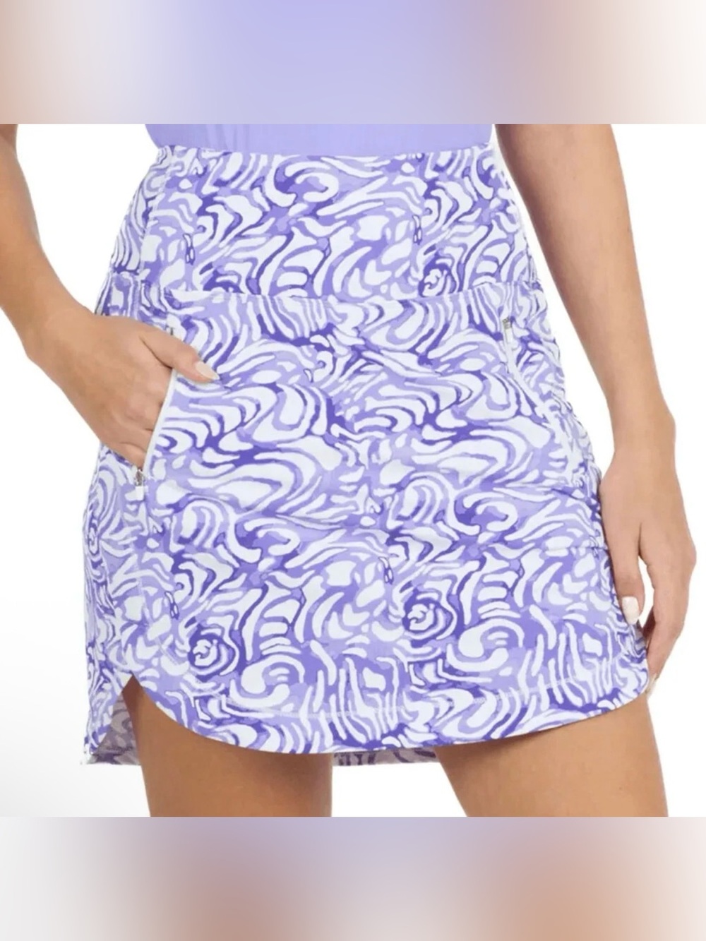 NWT  IBKUL KINSLEY PLUM LAVENDER GOLF TENNIS SKORT XL UPF 50+ Cooling Tech  AA20